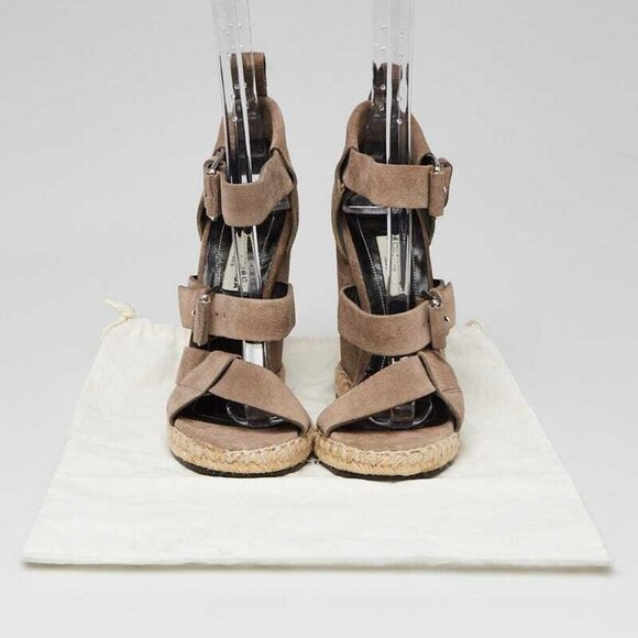Balenciaga Grey Suede Espadrille Wedge Sandals Size 5.5/36 - Picture 5 of 5